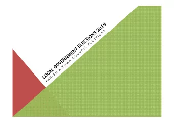KEY EVENTS FOR PARISH/TOWN CLERKS    01/03/2019  Publication of revised register based on new