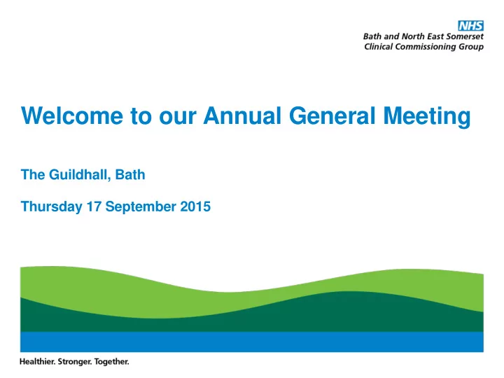 welcome to our annual general meeting
