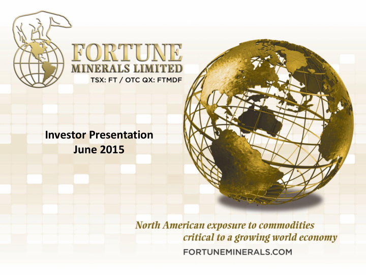 investor presentation june 2015 1 this management