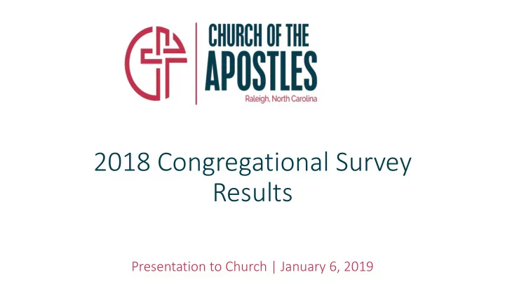 2018 congregational survey results