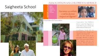 Saigheeta School  The Gift of Health  Francoise Elliott  Sai Children Charity &amp; Nutritionist