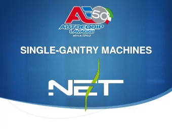 SINGLE-GANTRY MACHINES  Objective  To develop a new generation of car wash machines having a