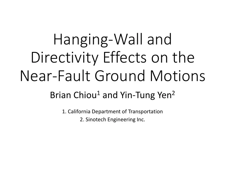 directivity effects on the