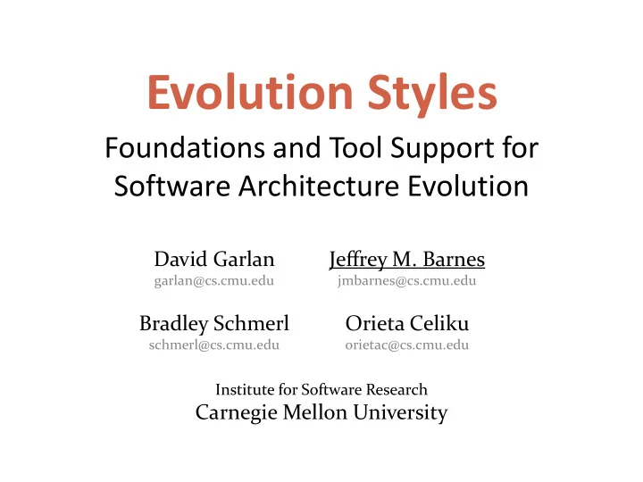 evolution styles