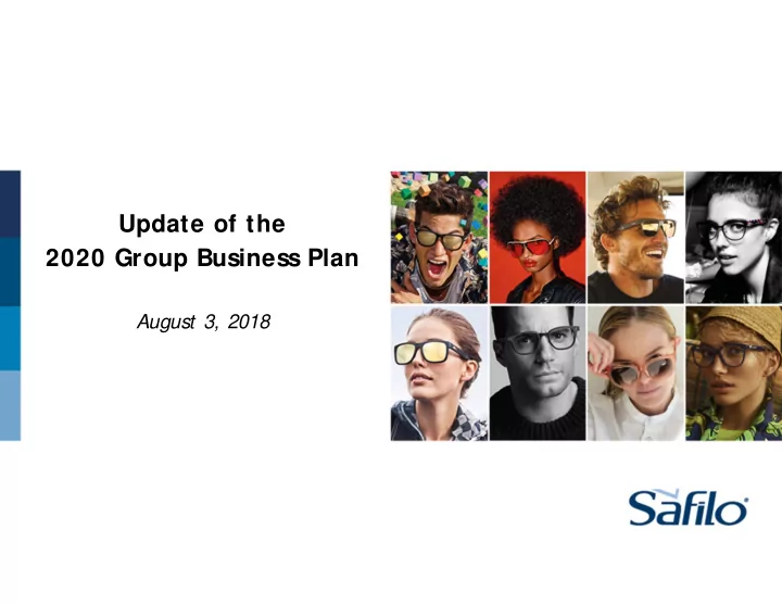 update of the 2020 group business plan