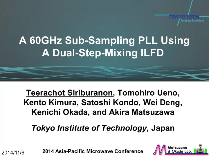 a 60ghz sub sampling pll using