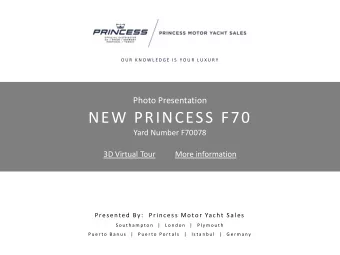 NEW PRINCESS F70  Yard Number F70078  3D Virtual Tour          More information  Presented By:
