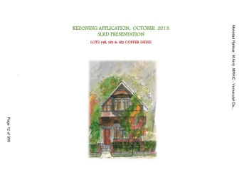 REZONING APPLICATION,  OCTOBER  2013  SLRD PRESENTATION  LOTS 198, 182 &amp; 183 COPPER DRIVE  2