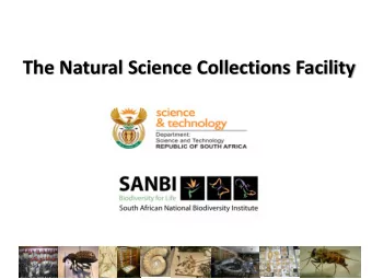 The Natural Science Collections Facility  Natural Science Collections  Collections in South Africa