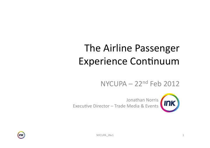 the airline passenger experience con4nuum