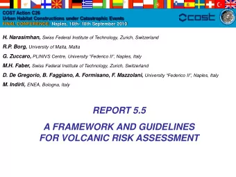 REPORT 5.5  A FRAMEWORK AND GUIDELINES  FOR VOLCANIC RISK ASSESSMENT  COST Action C26  Urban