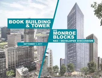 BOOK BUILDING  &amp; TOWER AND  MONROE  BLOCKS  NAC / DEVELOPER DISCUSSION  SEPTEMBER 7, 2017