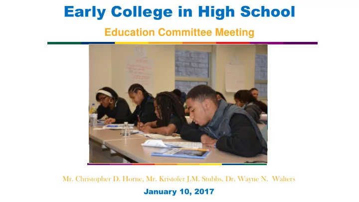 early college in high school