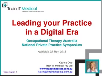 Leading your Practice  in a Digital Era  Occupational Therapy Australia  National Private Practice