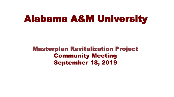 alabama ala bama a m u a m univ niver ersity sity