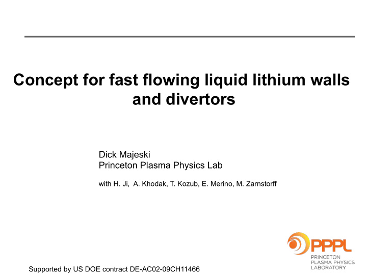 concept for fast flowing liquid lithium walls and