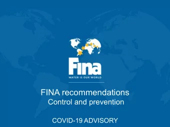 FINA recommendations  Control and prevention  COVID-19 ADVISORY  How can you protect yourself ?  1.