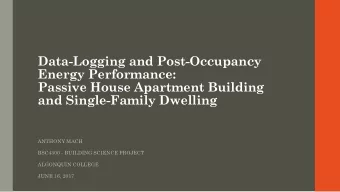 Data-Logging and Post-Occupancy  Energy Performance:  Passive House Apartment Building  and