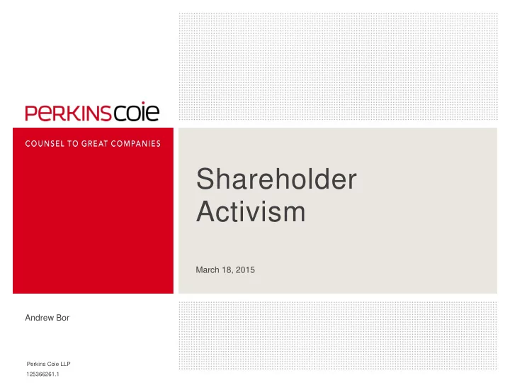 shareholder activism