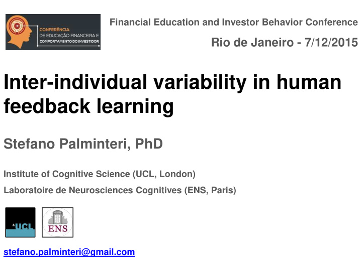 inter individual variability in human feedback learning