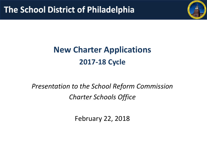 new charter applications