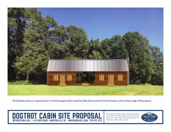 DOGTROT CABIN SITE PROPOSAL  TO DISCUSS THESE PLANS, PLEASE CONTACT  JEFF FISSEL, HISTORIC RURAL