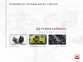 Q2 FY2018 EARNINGS  Q2 FY2018  Net Revenue of Rs. 3,421 mn; up 8.6% from Rs.  3,148 mn in Q1