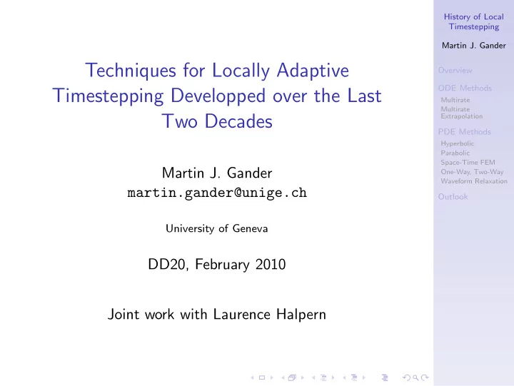 techniques for locally adaptive