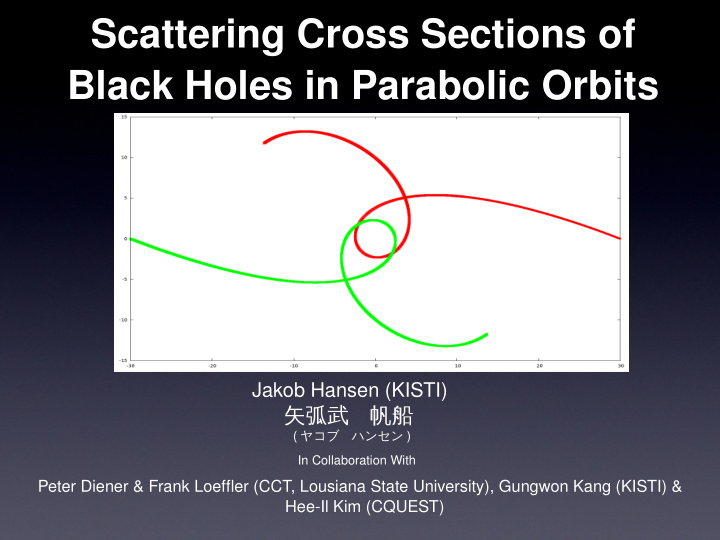 scattering cross sections of black holes in parabolic