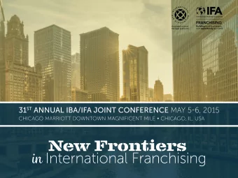 Jeffrey Kolton  Larry Weinberg  Martine de Koning  Cassels Brock &amp;  Franchise Market  Kennedy