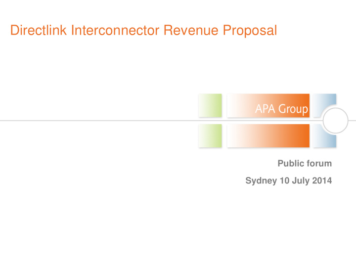 directlink interconnector revenue proposal