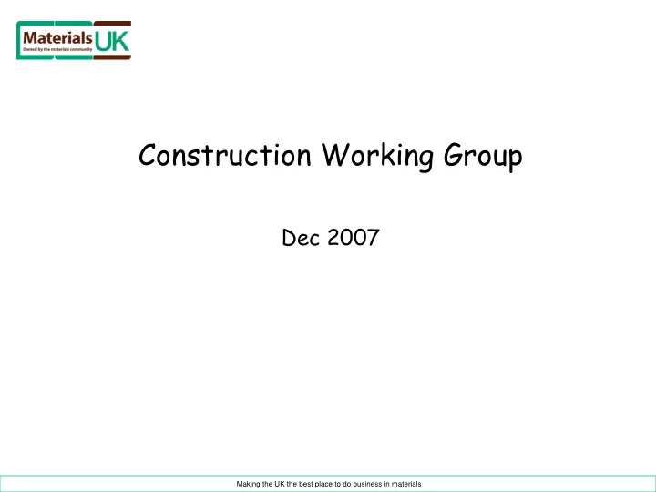 construction working group