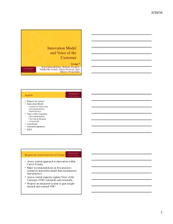 Innovation Model  and Voice of the Customer  Group 7  Konstantin Butskiy, Brittany Dyshaw,