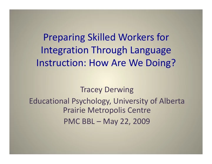 preparing skilled workers for integration through