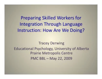 PreparingSkilledWorkersfor  IntegrationThroughLanguage