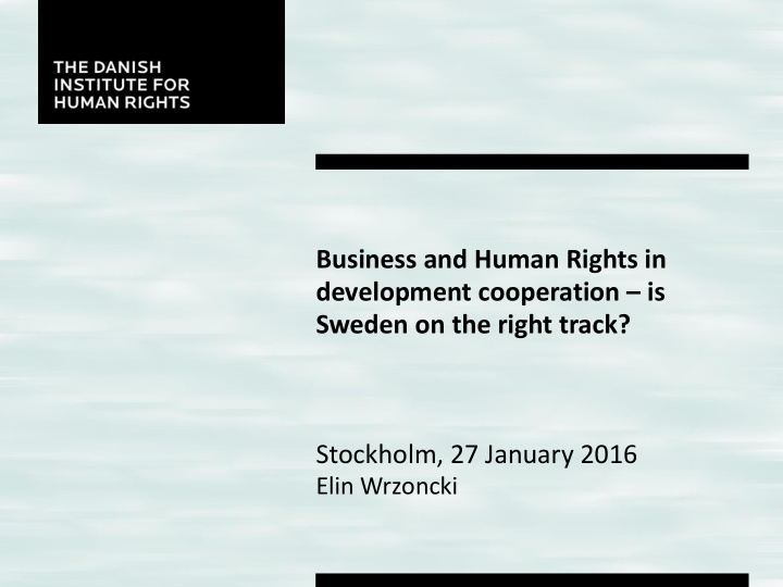 business and human rights in development cooperation is