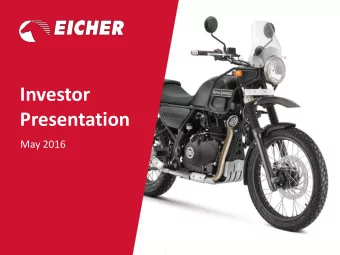 Presentation  a  May 2016  Safe Harbor  All statements included or incorporated by reference in