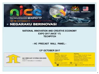 - HC  PRECAST  WALL  PANEL - 13 th OCTOBER 2017  1 CONTENT  No.  Description  Page  1  System