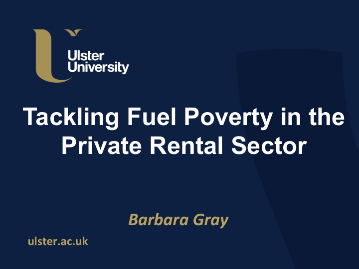 tackling fuel poverty in the private rental sector
