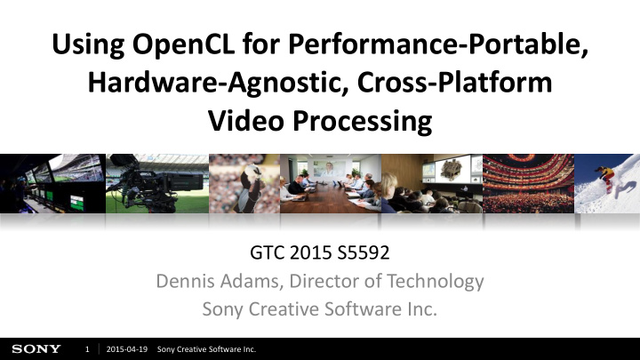 using opencl for performance portable