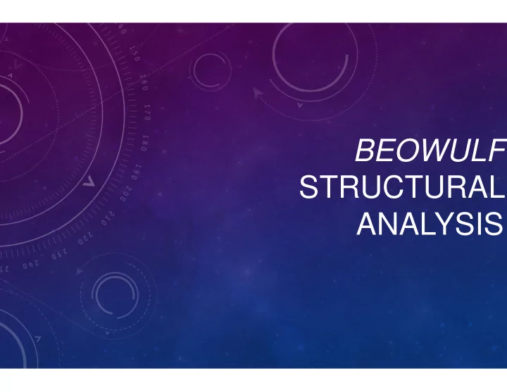 beowulf structural analysis i binary structure