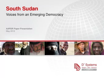 South Sudan  Voices from an Emerging Democracy  AAPOR Paper Presentation  May 2012  Methodology