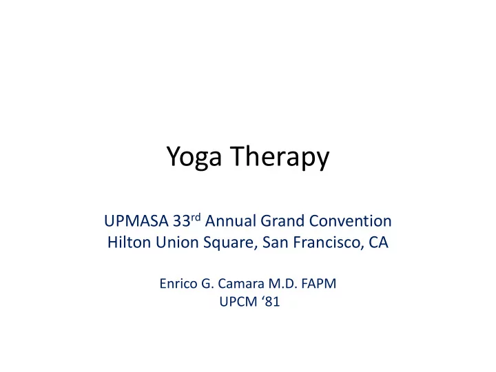 yoga therapy