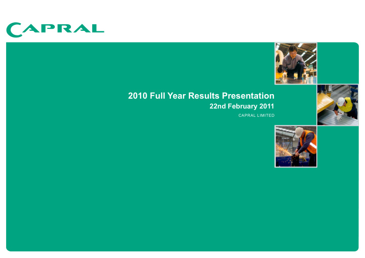 2010 full year results presentation