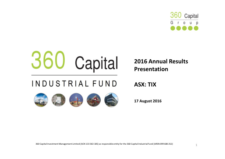 2016 annual results presentation asx tix