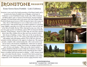 Estate Grown Sierra Foothills - Lodi | California  Ironstone is now run by the fourth generation of