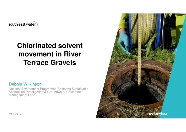 chlorinated solvent movement in river terrace gravels