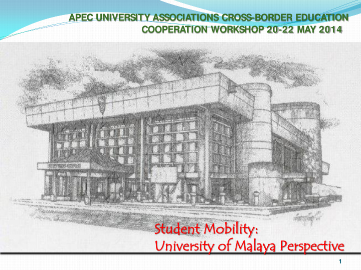 stud tudent mobilit bility university of f mal malay aya