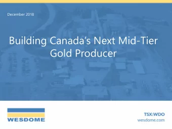 Building Canadas Next Mid -Tier  Gold Producer  Cautionary Statements  Forward-Looking