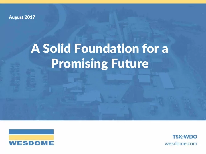 a solid foundation for a promising future cautionary
